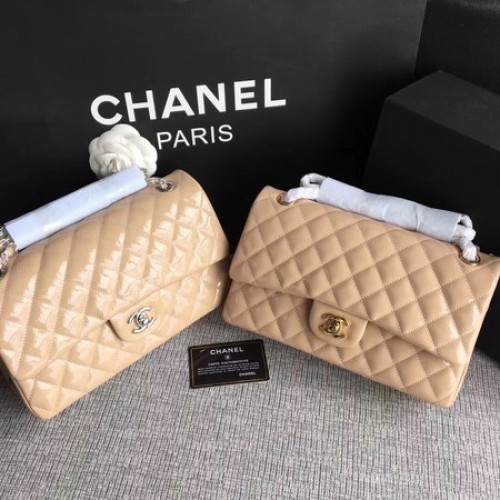 Borse con patta Chanel serie 2.55 Pelle originale A1112 Albicocca