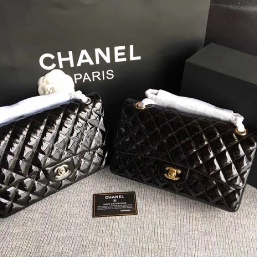 Borse con patta Chanel serie 2.55 in pelle originale A1112 nera