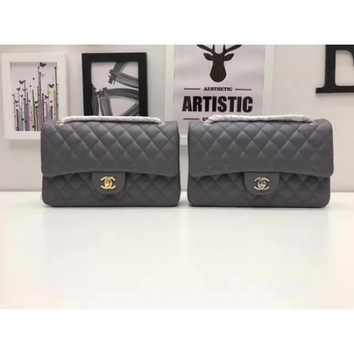 Borse con patta Chanel serie 2.55 pelle di pecora originale A1112 grigio