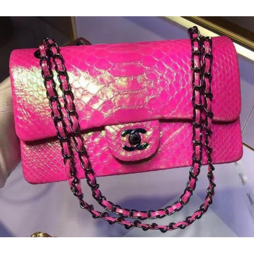 Borse con patta Chanel serie 2.55 Original Snake Leather A1112 Rose