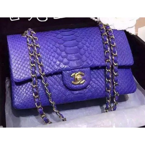 Borse con patta Chanel serie 2.55 Royal Original Python Leather A1112SA Gold