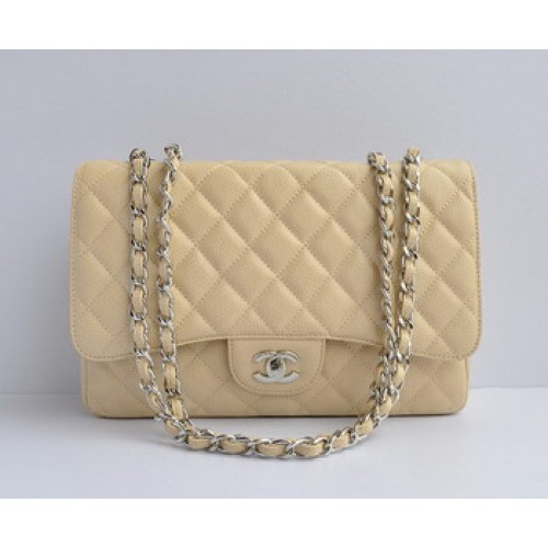 Chanel 2.55 Flap Bag 28600 Crema con catena d'argento
