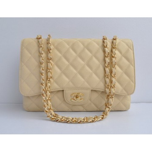 Chanel 2.55 Flap Bag 28600 Crema con catena d'oro