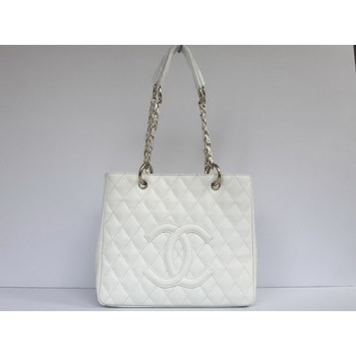 Borsa tote CC trapuntata Chanel 35626 bianca