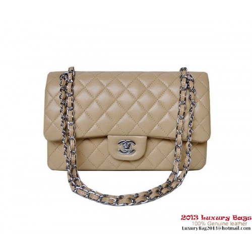 Chanel A01112 Classic Flap Bag Albicocca Montone Argento