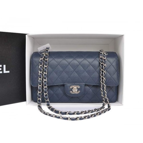 Chanel A1112 2.55 Series Flap Bag Originale Cannage Pelle Blu