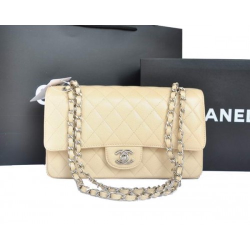 Chanel A1112 2.55 Series Flap Bag Original Caviar Leather Albicocca