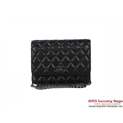 Chanel A33814 Mini borsa con patta in pelle originale nera