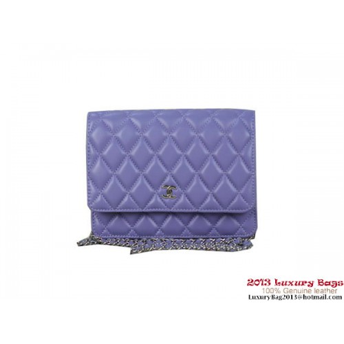 Chanel A33814 Mini borsa con patta in pelle originale viola