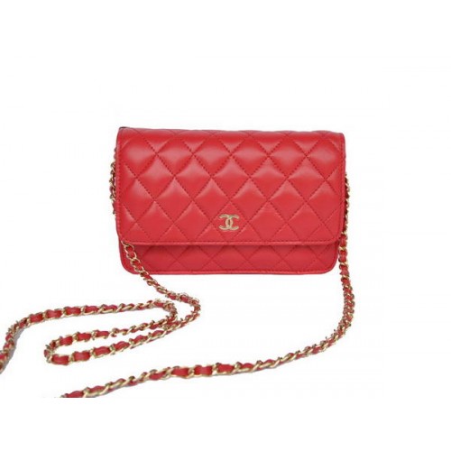 New Color Chanel A33814 Borsa con patta in pelle di montone rossa oro