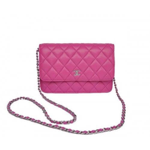 New Color Chanel A33814 Borsa con patta in pelle di montone rosa argento