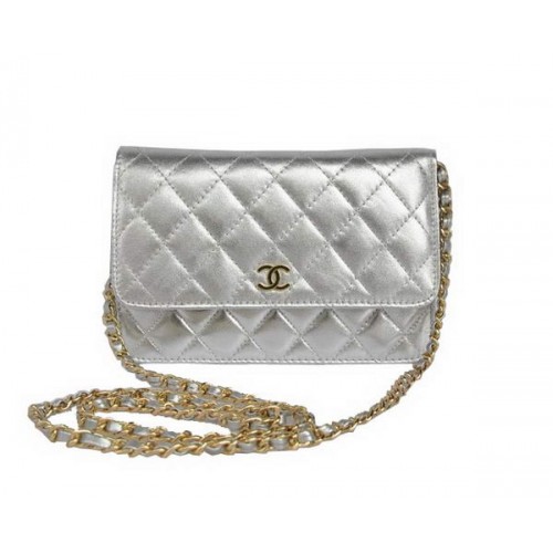 New Color Chanel A33814 Borsa con patta in pelle di montone argento oro