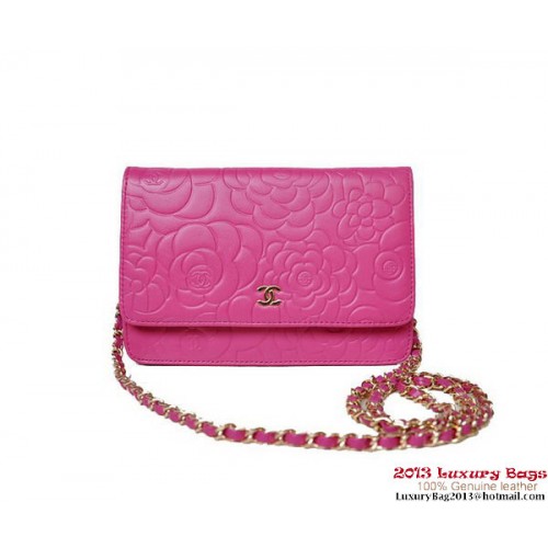 Chanel A47421 Mini borsa con patta in pelle di agnello rosa oro