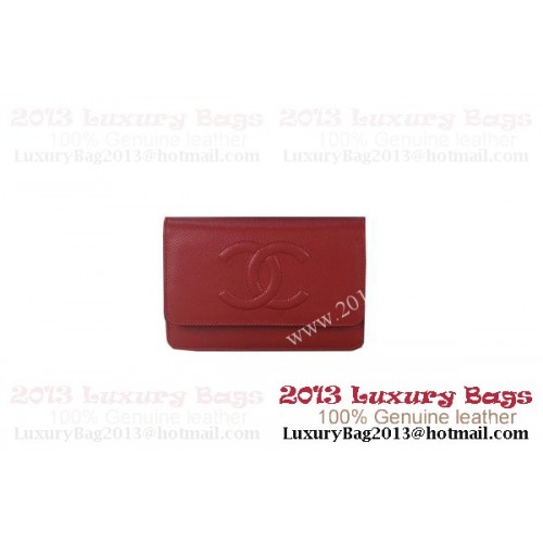 Chanel A48654 Mini borsa con patta in pelle originale Cannage Patterns rossa