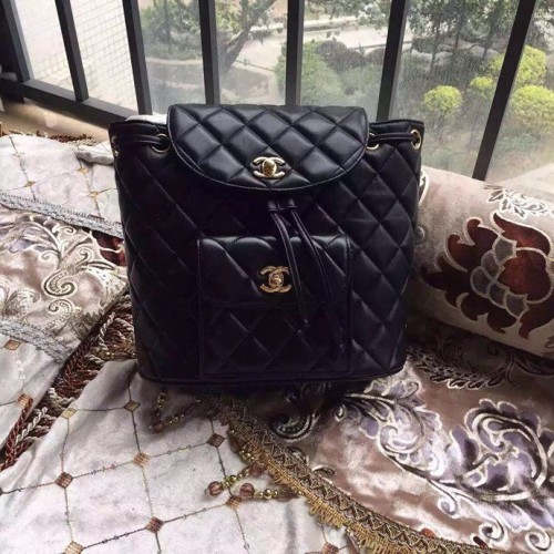 Zaino Chanel pelle di pecora pelle originale A9036 nero