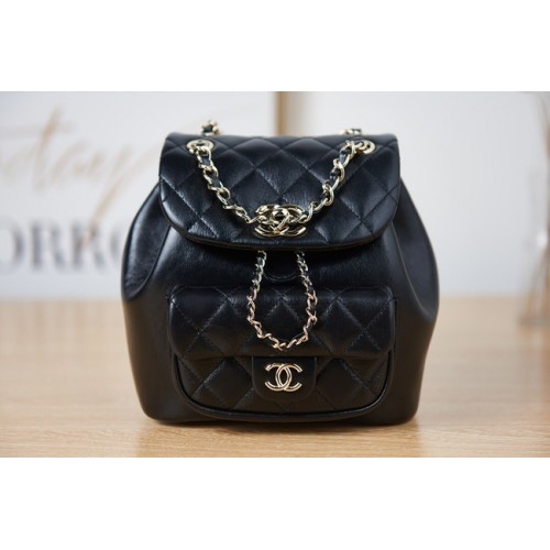 Zaino Chanel pelle di pecora pelle originale AS2908 nero