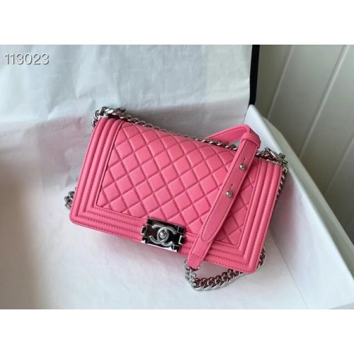 Chanel Boy Flap originale borsa a tracolla in pelle di caviale A67086 rosa
