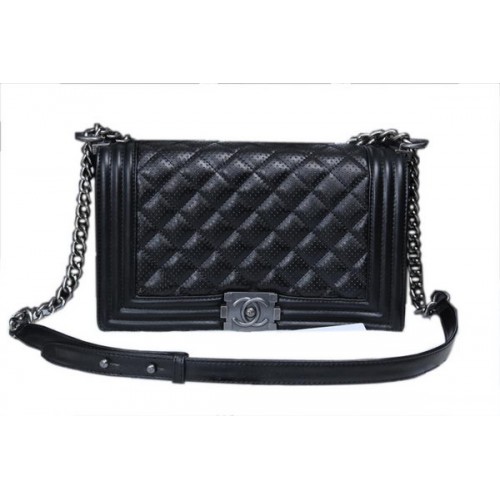 Borsa a tracolla Chanel Boy Flap in pelle di vitello A90164 nera
