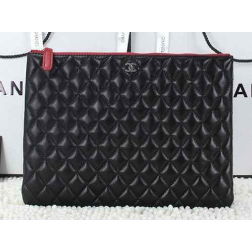 Pochette Chanel CA6952 in pelle di montone nera