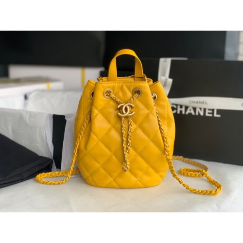 Zaino Chanel in pelle di vitello Original Leather AS3211 giallo