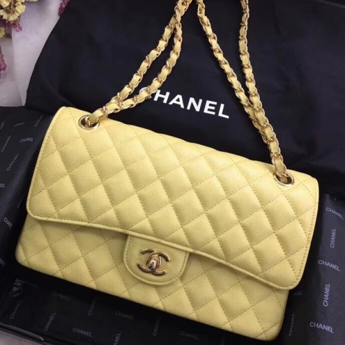 Chanel pelle di vitello metallo tono oro A01112 giallo