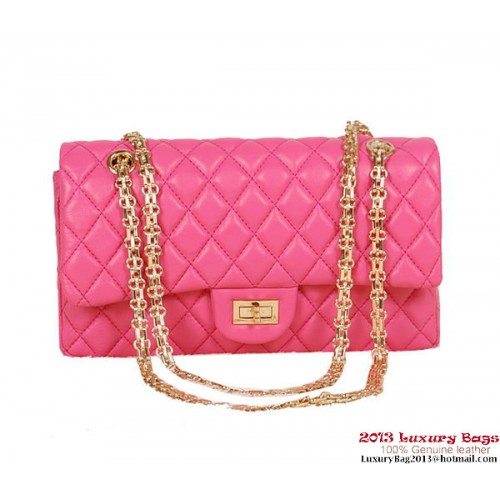 Borsa Chanel Classic 2.55 Series Pelle di montone rosa in pelle 1112 oro