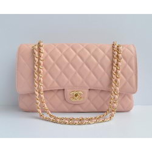 Chanel Classic 2.55 Series Pink Caviar Borsa con patta trapuntata con catena dorata 1113