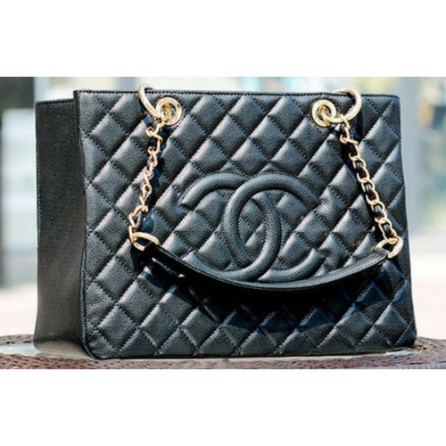 Chanel Classic Coco Bag Black GST Cannage Pattern A50995 Gold