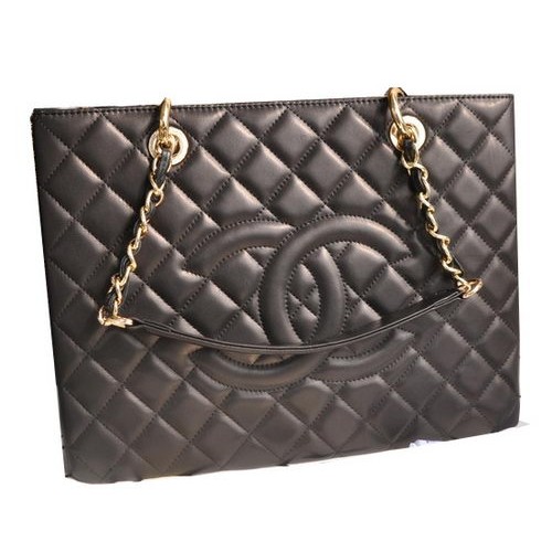 Borsa Chanel Classic Coco Pelle di montone nera GST A50995 oro
