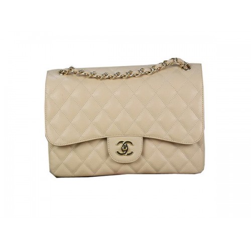 Chanel Classic Flap Bag 1113 Apricot Original Cannage Pattern Pelle Oro