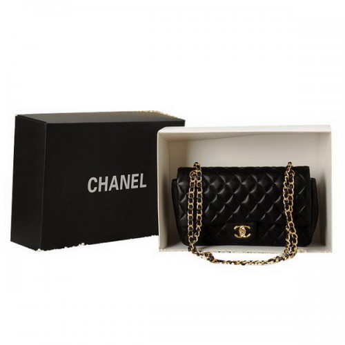 Borsa classica con patta Chanel serie 2.55 in pelle originale CHA1112 nera