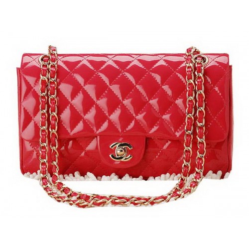 Chanel Classic Flap Bag 2.55 Series Pelle verniciata CHA1112 Pesca