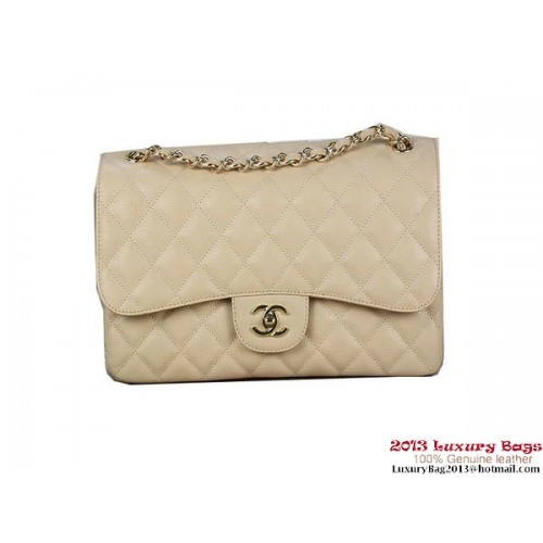 Chanel Classic Flap Bag Albicocca Original Cannage Patterns Pelle Oro