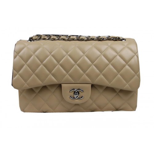 Borsa Chanel Classic Flap Albicocca Pelle Originale CF1113 Argento