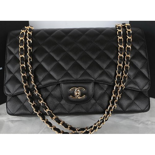 Chanel Classic Flap Bag Black Original Cannage Pattern CFA1116 Oro