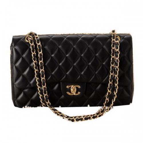 Borsa classica con patta Chanel CHA1113 Pelle di montone nera