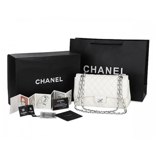Chanel Classic Flap Bag Modello Cannage CHA1113 Bianco