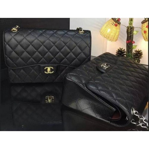 Borsa classica con patta Chanel Original Cannage Patterns A1119 nera