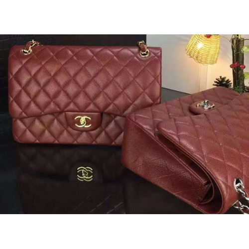 Chanel Classic Flap Bag Original Cannage Patterns A1119 Borgogna