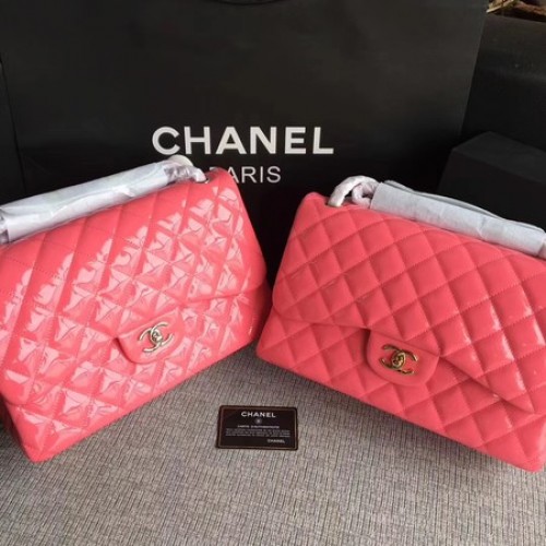 Borsa classica con patta Chanel in pelle originale A1113 rosa
