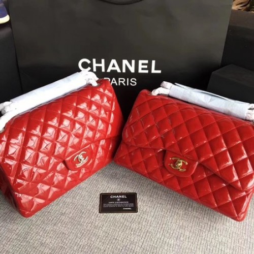 Borsa classica con patta Chanel in pelle originale A1113 rossa