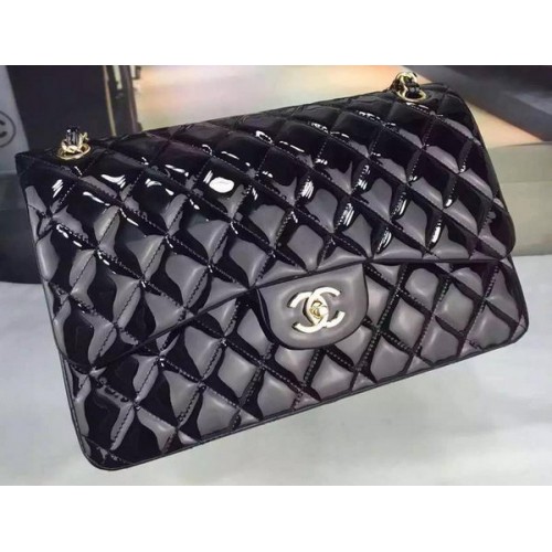 Borsa classica con patta Chanel Pelle verniciata originale CHA7212 nera