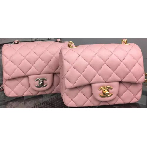 Borsa classica con patta Chanel Pelle di montone originale A5171 rosa