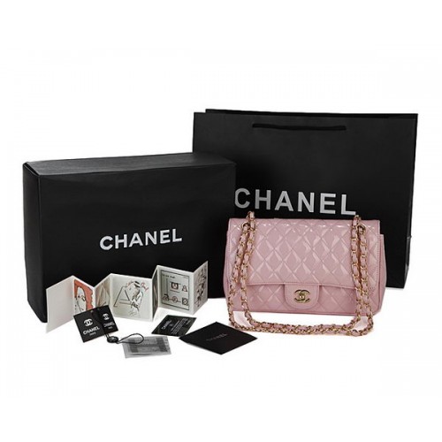 Borsa classica con patta Chanel Pelle verniciata CHA1113 Rosa