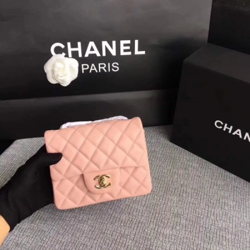 Chanel Classic Flap Bag originale in pelle di montone 1115 catena in oro rosa