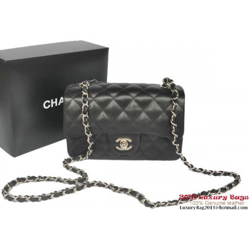 Borse con patta classica Chanel Pelle di montone originale nera A1116 argento