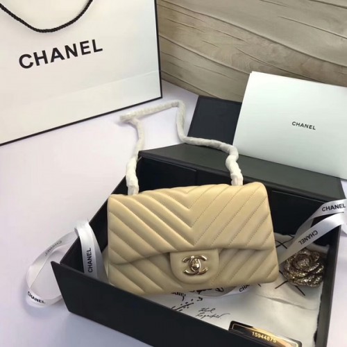 Borse Chanel Classic Flap Pelle di montone originale cammello 1116 oro