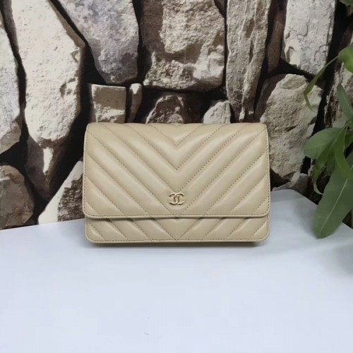 Borse Chanel Classic Flap Pelle di montone originale cammello 33815 Glod