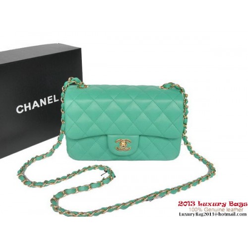 Borse Chanel Classic Flap verde pelle di montone originale A1116 oro