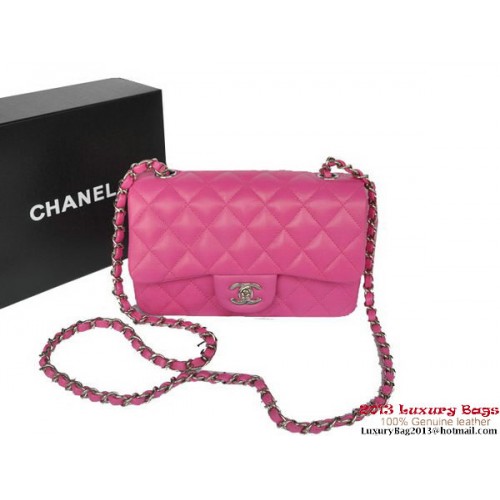 Borse Chanel Classic Flap Rose Pelle di montone originale A1116 Argento